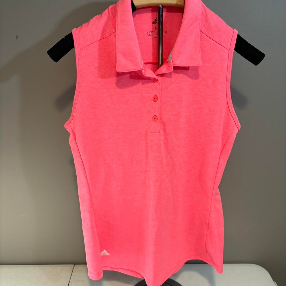 Pink Adidas Sleeveless Collared Vest Tennis/Golf (Medium)